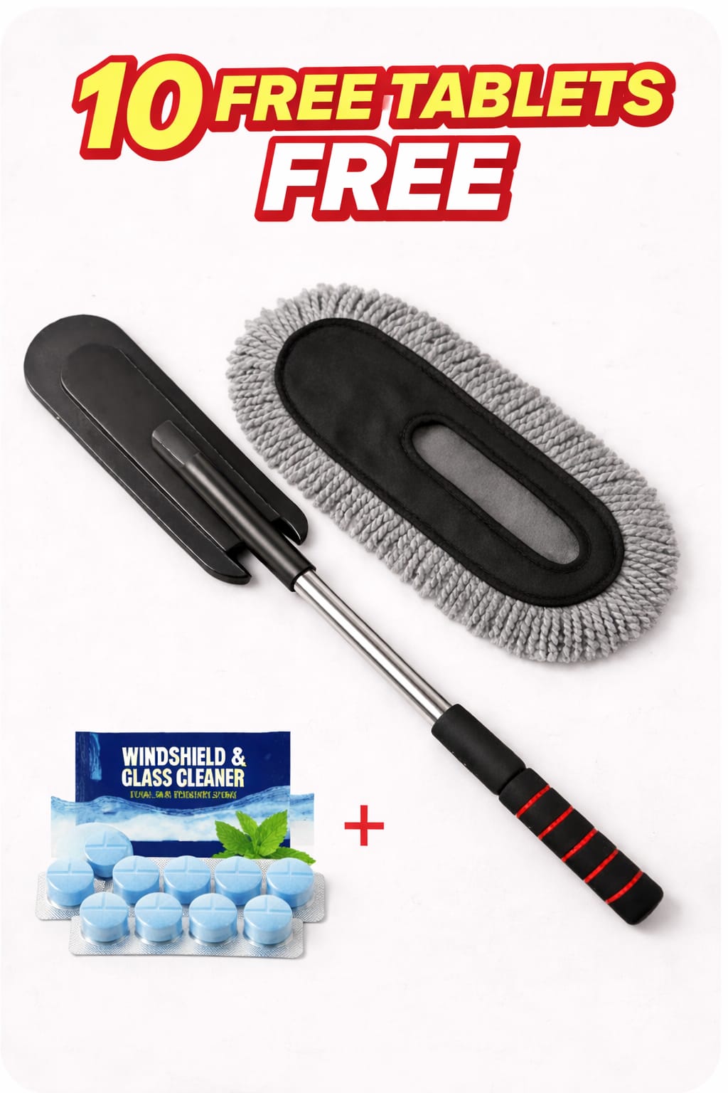 Extendable Microfiber Cleaning Brush + 10 Wash Tablets 🧼At Just